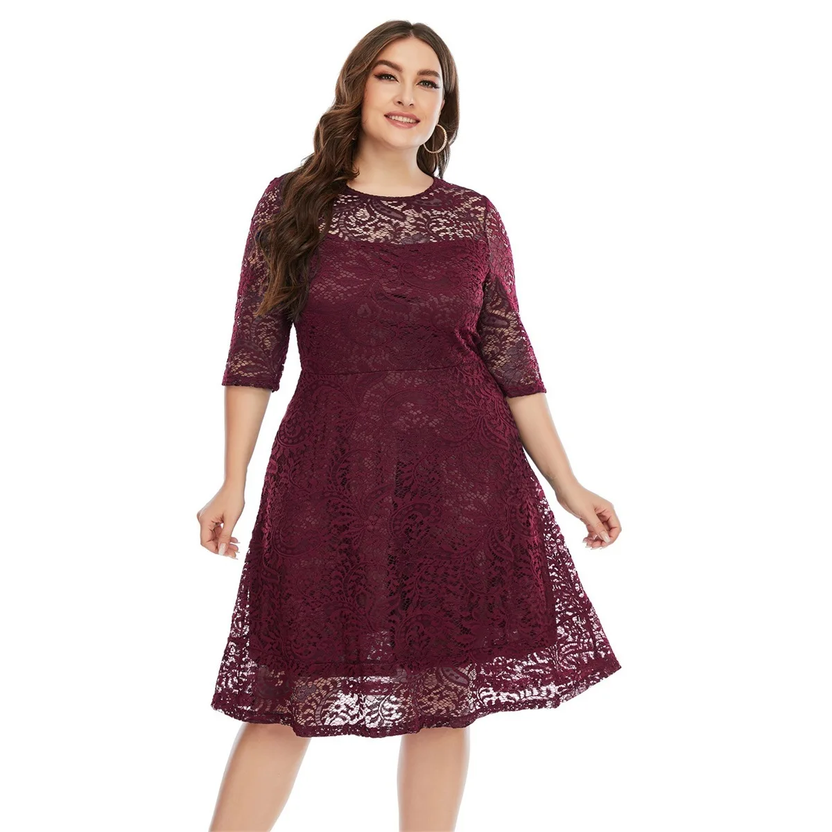 2025 Spring/summer New Large Women's Round Neck Lace Medium Length Dress Sq0156 Birthday 2025 Party Summer Elegantes Casual Y2k
2025 Spring/summer New Large Women's Round Neck Lace Medium Length Dress Sq0156 Birthday 2025 Party Summer Elegantes Casual Y2k