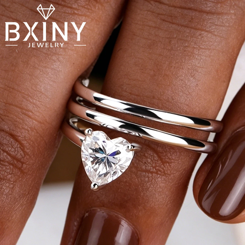 BXINY 1Carat Heart Cut Moissanite Rings S925 Silver Plated 18K Solitaire Diamond Ring For Women Tail Ring Band Gift Fine Jewelry
BXINY 1Carat Heart Cut Moissanite Rings S925 Silver Plated 18K Solitaire Diamond Ring For Women Tail Ring Band Gift Fine Jewelry