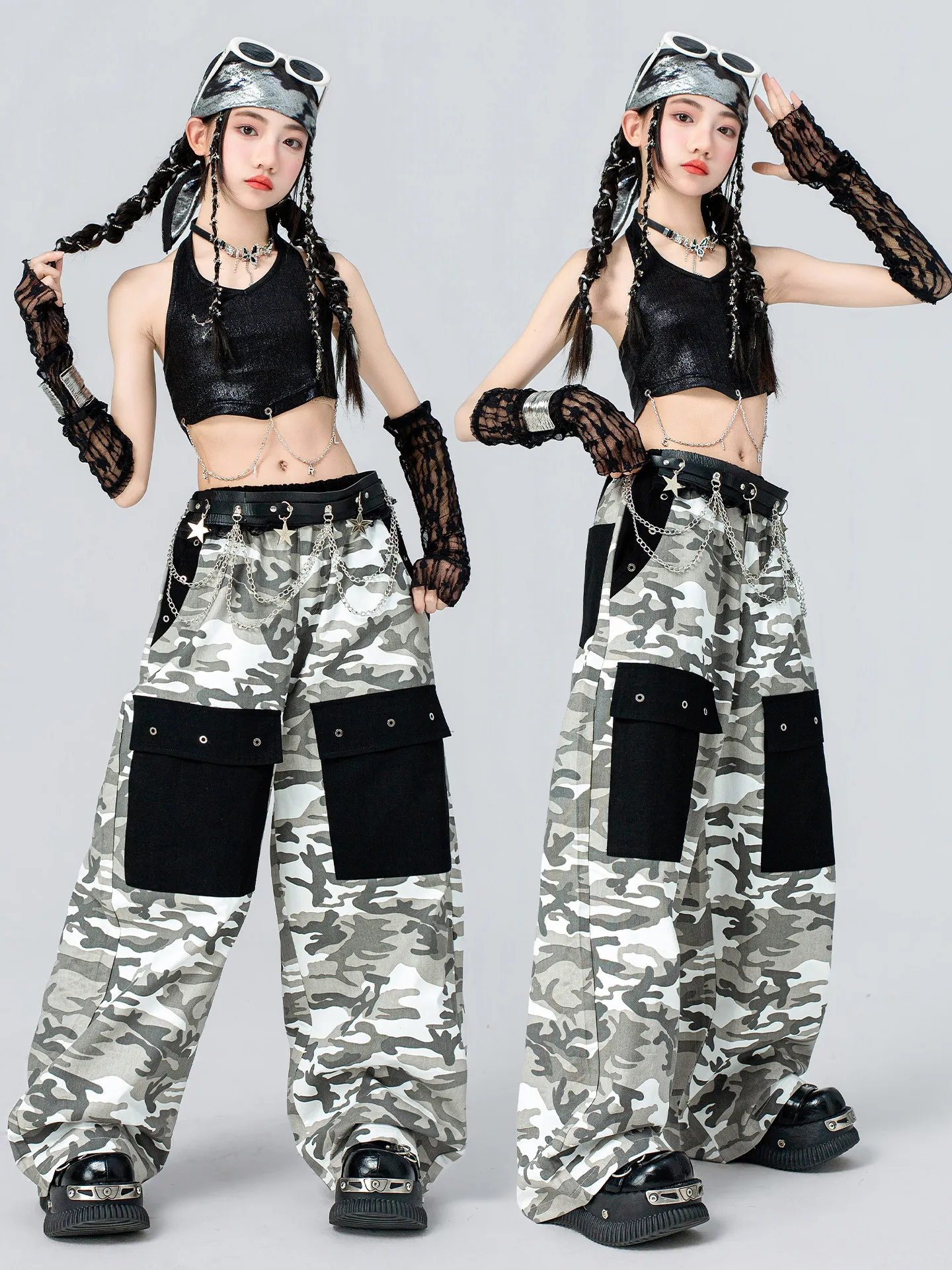 Kid Kpop Hip Hop Clothing Black Vest Tank Top Casual Camouflage Pants For Girls Jazz Dance Wear Stage Costumes Clothes DQS23390
Kid Kpop Hip Hop Clothing Black Vest Tank Top Casual Camouflage Pants For Girls Jazz Dance Wear Stage Costumes Clothes DQS23390