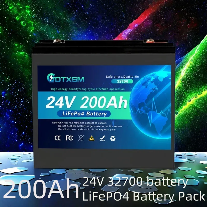24V LiFePO4 32700 200AH battery with built-in 120A BMS RV rechargeable Ferrous lithium phosphate, solar-powered off-grid battery
24V LiFePO4 32700 200AH battery with built-in 120A BMS RV rechargeable Ferrous lithium phosphate, solar-powered off-grid battery
