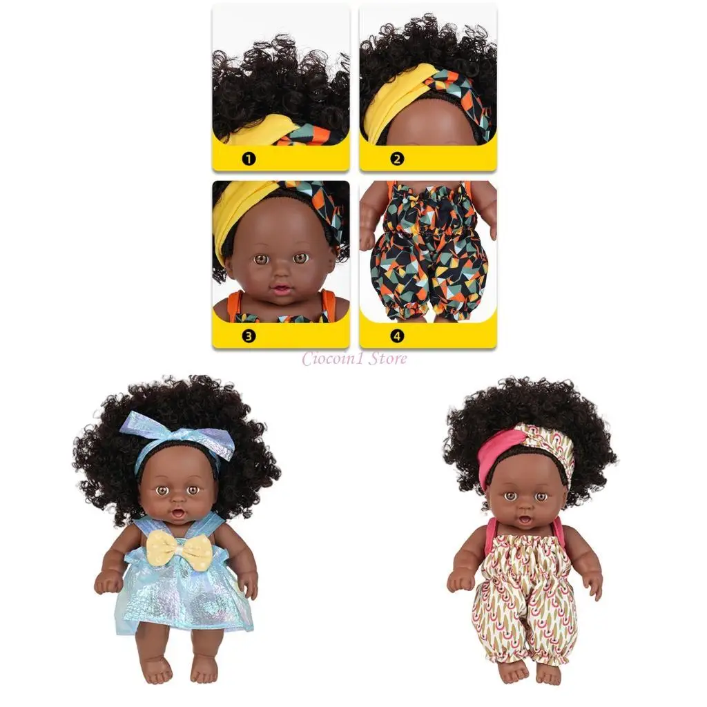 Y1UB 20cm Realistic Reborns Black African Doll For Baby Comforting New Parents Gift
Y1UB 20cm Realistic Reborns Black African Doll For Baby Comforting New Parents Gift