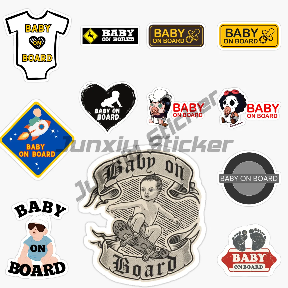 BABY ON BOARD Car Stickers Car Styling Warning for Motorcycles Auto Window Bumper Vinyl Car or Bumper Occlusion Scratch Decals
BABY ON BOARD Car Stickers Car Styling Warning for Motorcycles Auto Window Bumper Vinyl Car or Bumper Occlusion Scratch Decals