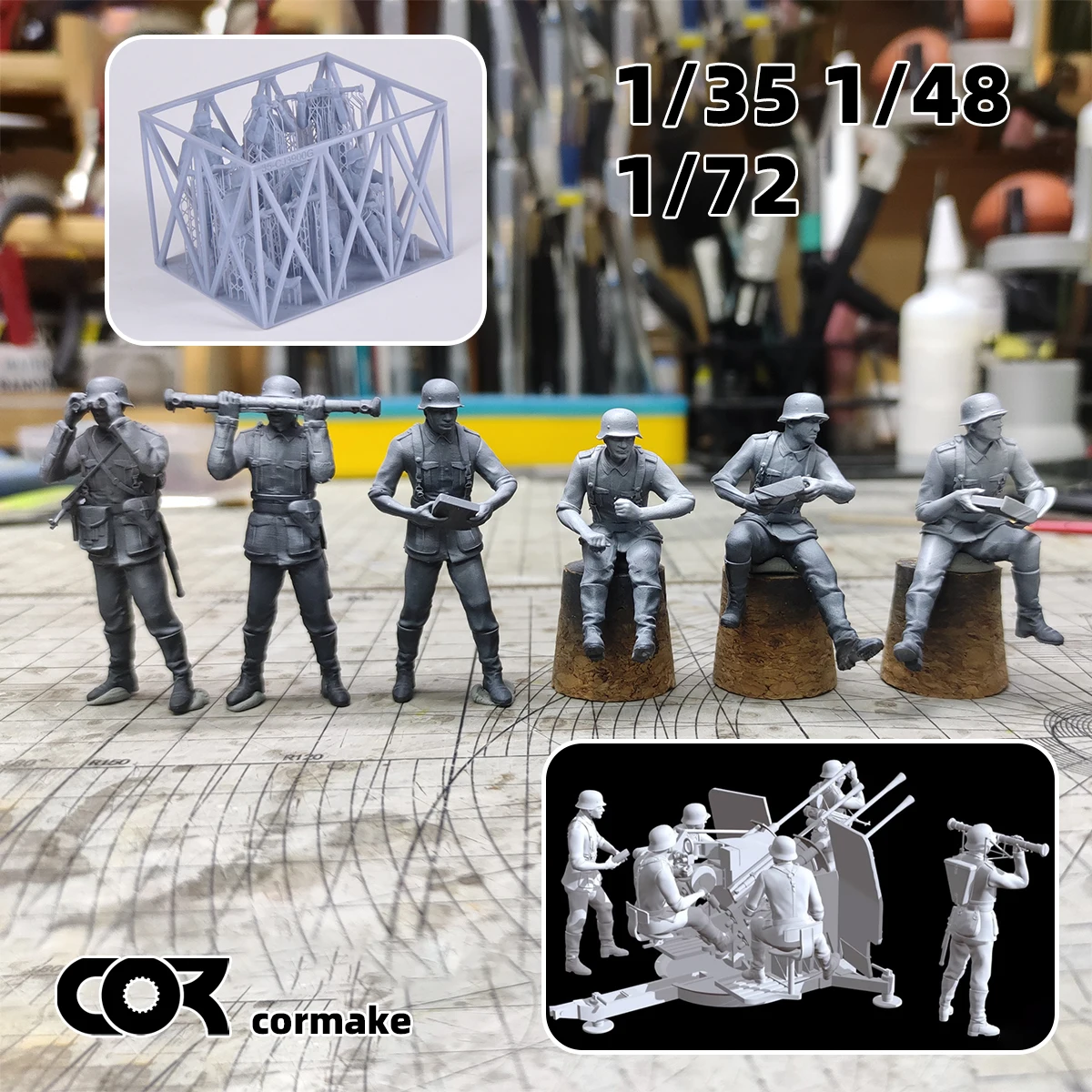 Scale Miniature Model kit german soldiers flak38 Set Military Assemble Unpainted Figure Body 1939–1945 6 pcs 1/35 1/48 1/72
Scale Miniature Model kit german soldiers flak38 Set Military Assemble Unpainted Figure Body 1939–1945 6 pcs 1/35 1/48 1/72