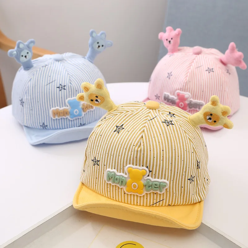 Korean Cute Cartoon Bear Baby Hats Spring Summer Boy Girl Outdoor Sunscreen Peaked Hats For Kids Adjustable Toddler Casual Hats
Korean Cute Cartoon Bear Baby Hats Spring Summer Boy Girl Outdoor Sunscreen Peaked Hats For Kids Adjustable Toddler Casual Hats