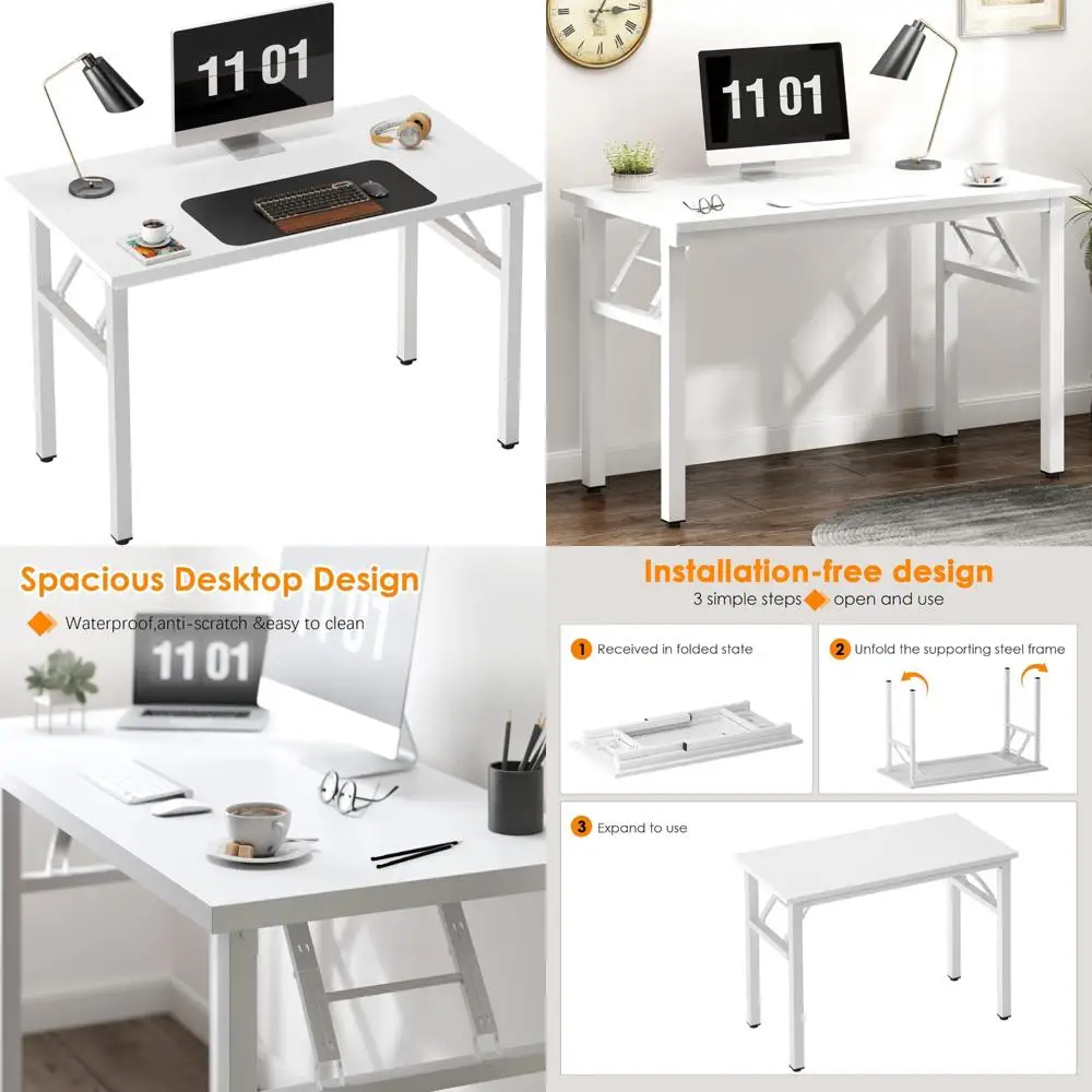 Compact Foldable Writing Desk for Small Spaces - 39.4 Inch BIFMA Certified Computer Desk with Folding Feature
Compact Foldable Writing Desk for Small Spaces - 39.4 Inch BIFMA Certified Computer Desk with Folding Feature