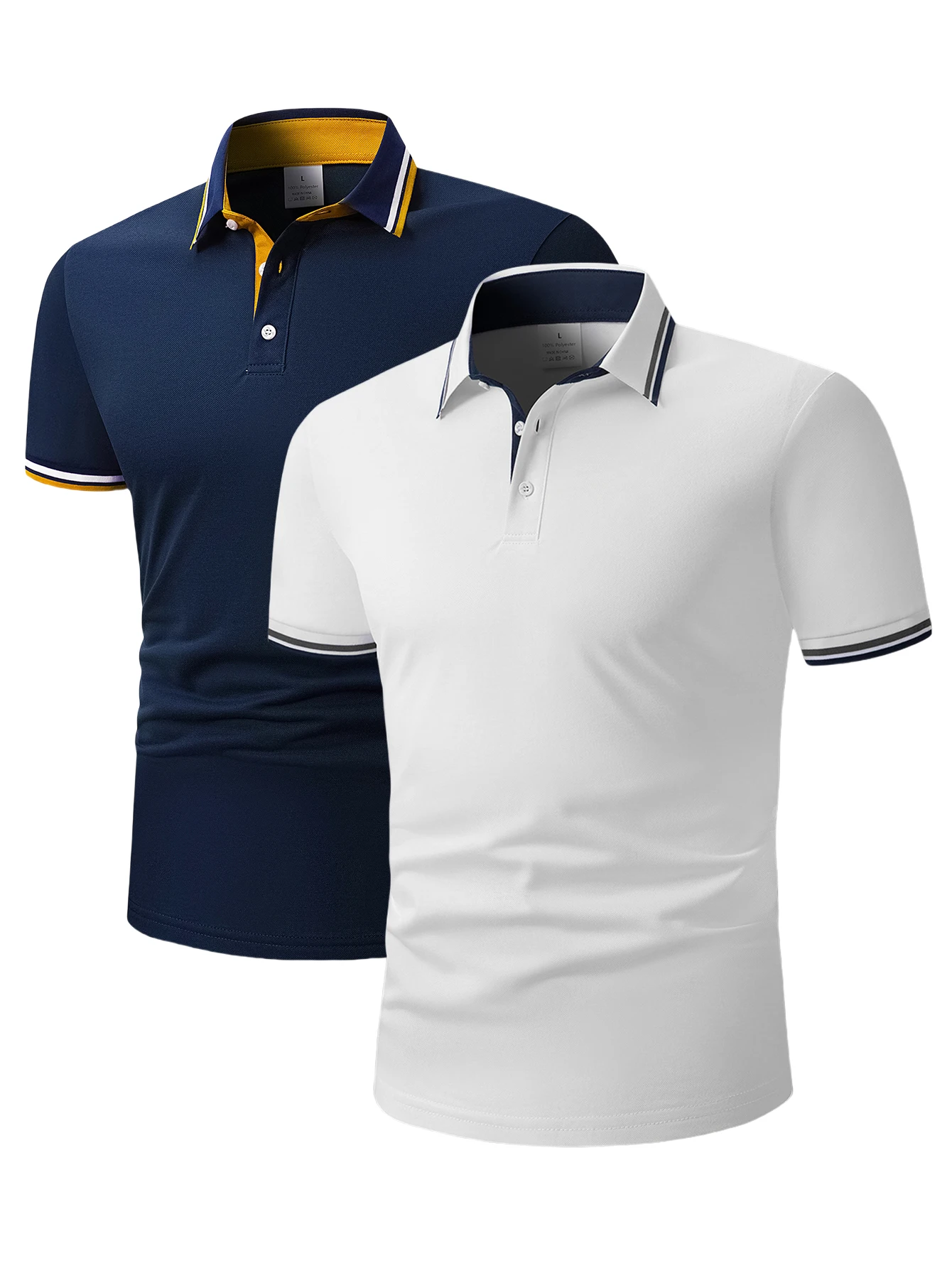 2pcs Men's Short-Sleeve Shirts with Contrast Collars - Lightweight Polyester, Pastel Blue & Pink, Turn- Collar, Button Closure, 
2pcs Men's Short-Sleeve Shirts with Contrast Collars - Lightweight Polyester, Pastel Blue & Pink, Turn- Collar, Button Closure,