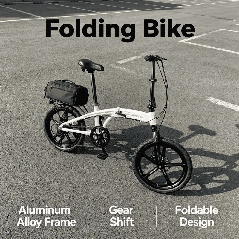 Adult Folding Bike - 20 Inch Lightweight Aluminum Portable Commuter Bicycle with Shock Absorption - Ideal for Urban Students
Adult Folding Bike - 20 Inch Lightweight Aluminum Portable Commuter Bicycle with Shock Absorption - Ideal for Urban Students