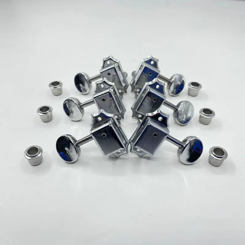 Vintage Guitar Machine Heads one Set 6 Pieces L3R3 in Chrome Tunning Keys Made in Korea
Vintage Guitar Machine Heads one Set 6 Pieces L3R3 in Chrome Tunning Keys Made in Korea