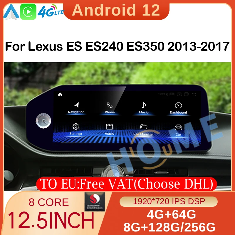 New 12.5 Inch Android 12 Snapdragon Car Radio GPS Navigation Multimedia Player CarPlay Screen For Lexus ES240 ES250 ES350 ES300h
New 12.5 Inch Android 12 Snapdragon Car Radio GPS Navigation Multimedia Player CarPlay Screen For Lexus ES240 ES250 ES350 ES300h
