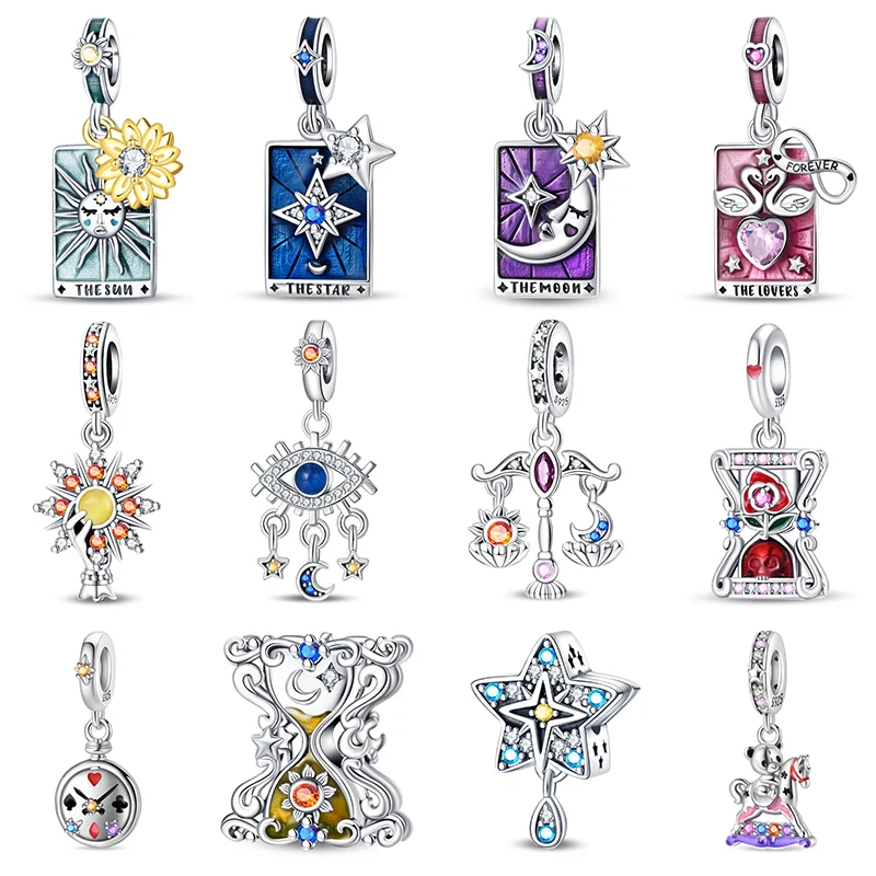 925 Sterling Silver Fashion Tarot Lovers Star Moon Sun Libra Charms Beads Fit Brand Original Bracelet DIY Fine Jewelry Gift
925 Sterling Silver Fashion Tarot Lovers Star Moon Sun Libra Charms Beads Fit Brand Original Bracelet DIY Fine Jewelry Gift