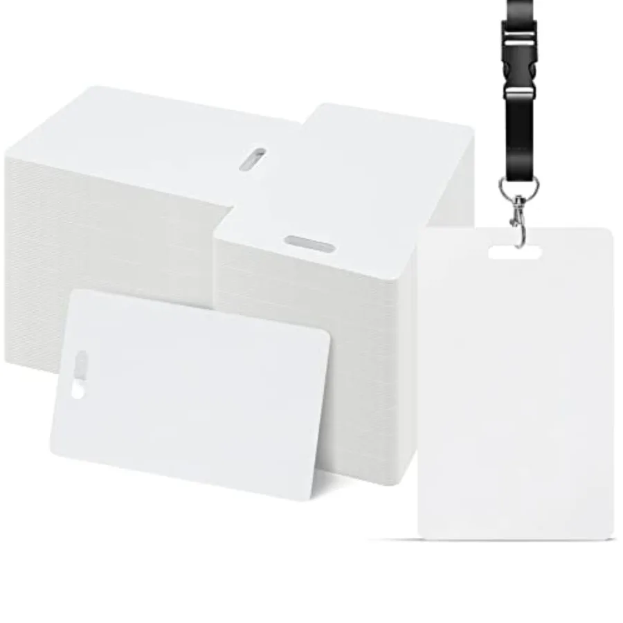 Pack of White PVC Cards with Vertical Slot Punch on Short Side CR80 30 mil Standard Credit Card Size Plastic Blank Cards for Bu
Pack of White PVC Cards with Vertical Slot Punch on Short Side CR80 30 mil Standard Credit Card Size Plastic Blank Cards for Bu