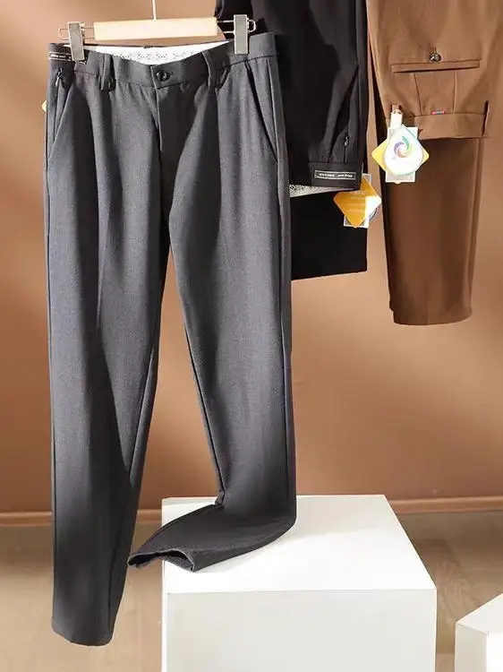 Busin Casual Straight Leg Men's Pants Wool Blend Lyocell Comfortable Skin-friendly Autumn Long Trousers Youth Faion
Busin Casual Straight Leg Men's Pants Wool Blend Lyocell Comfortable Skin-friendly Autumn Long Trousers Youth Faion