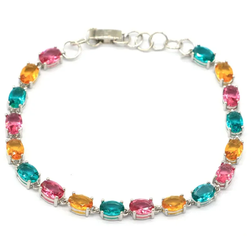 9g 925 Solid Sterling Silver Bracelet Customized Multi Color Golden Citrine Blue Aquamarine Green Amethyst Length 7-8in
9g 925 Solid Sterling Silver Bracelet Customized Multi Color Golden Citrine Blue Aquamarine Green Amethyst Length 7-8in