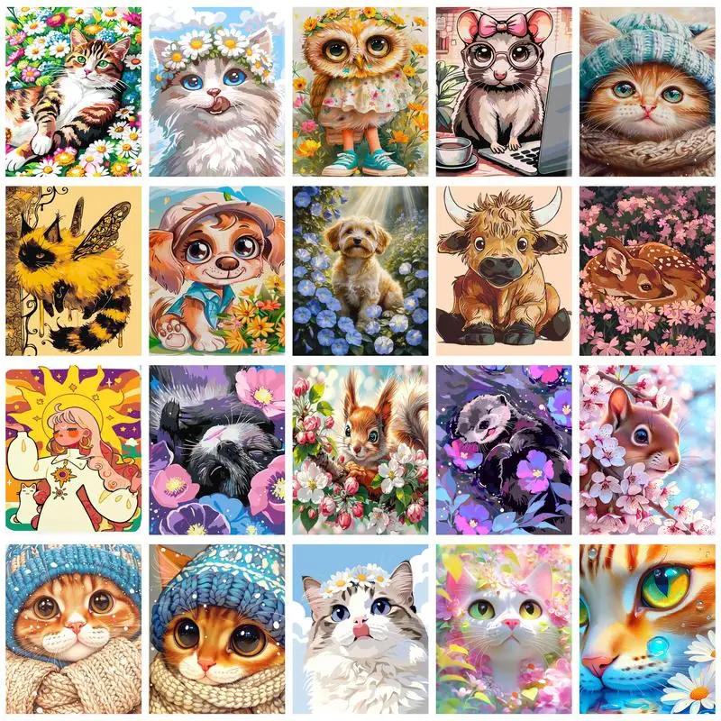 GATYZTORY Oil Painting By Numbers Flower Cat Paint Canvas Coloring Picture Animal HandPainted Home Decoration
GATYZTORY Oil Painting By Numbers Flower Cat Paint Canvas Coloring Picture Animal HandPainted Home Decoration