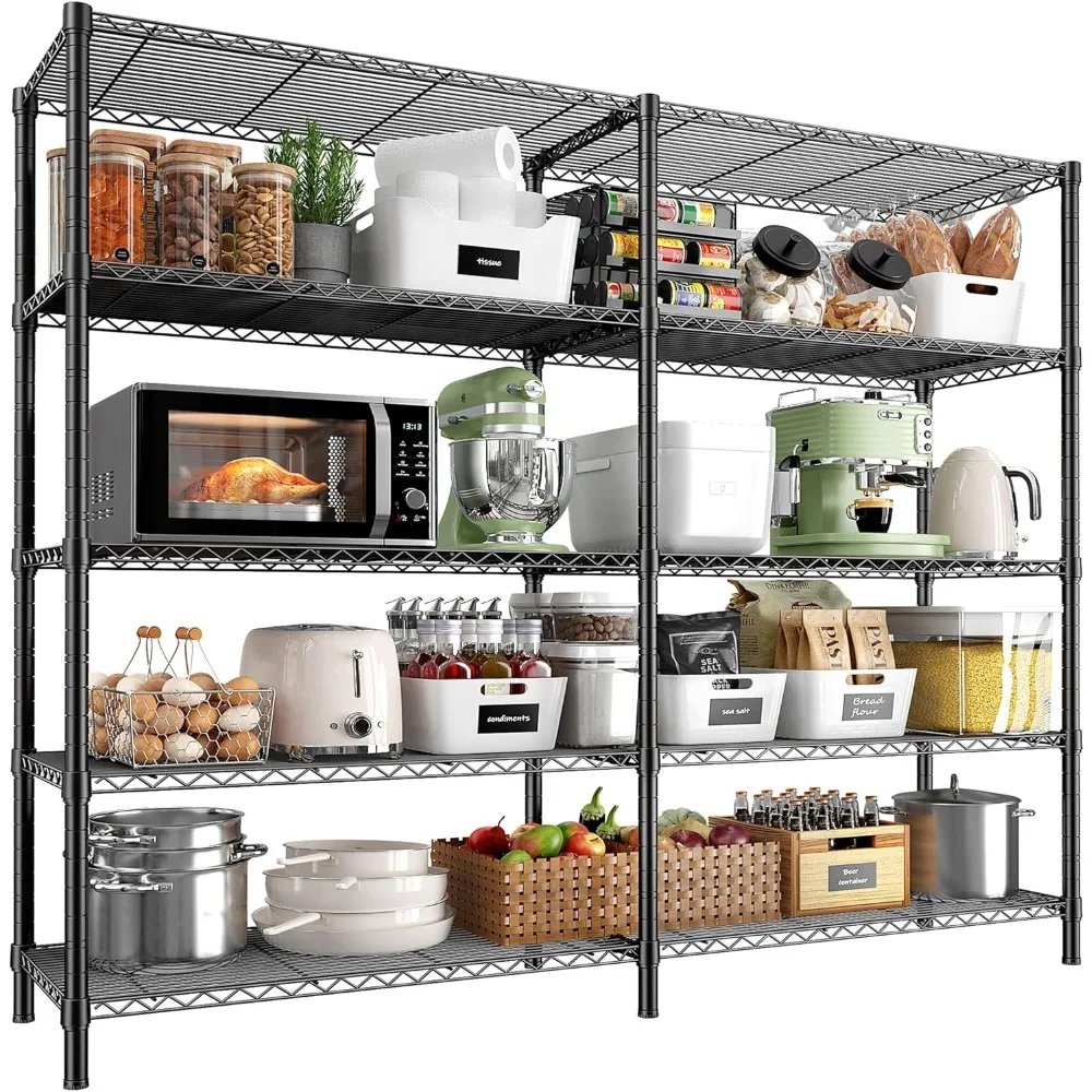 1450LBS Metal Shelving Unit Storage Shelves 5 Tier Wire Shelving 58.1''W Pantry Shelves Wire Shelf Adjustable Garage Shelving
1450LBS Metal Shelving Unit Storage Shelves 5 Tier Wire Shelving 58.1''W Pantry Shelves Wire Shelf Adjustable Garage Shelving