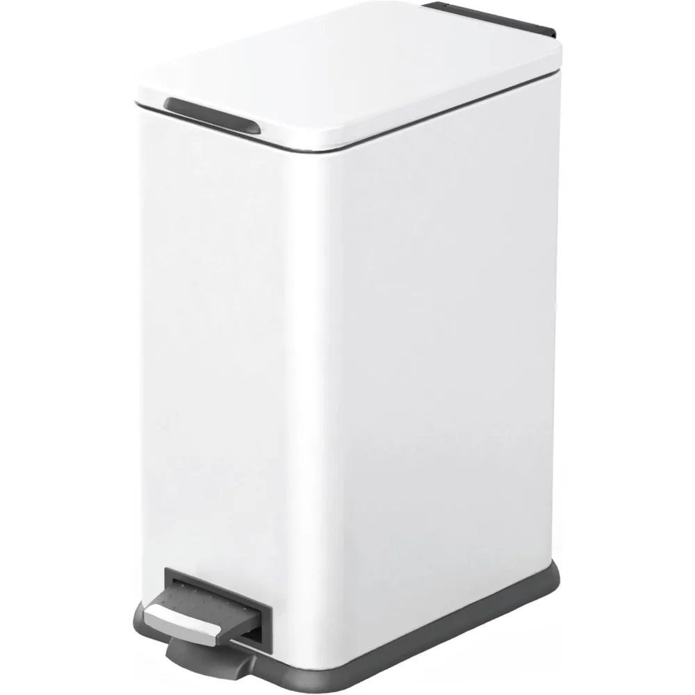 4 Gallon Slim Kitchen Trash Can with Soft Close Lid and Step Pedal, Matte White Stainless Steel Wastebasket
4 Gallon Slim Kitchen Trash Can with Soft Close Lid and Step Pedal, Matte White Stainless Steel Wastebasket