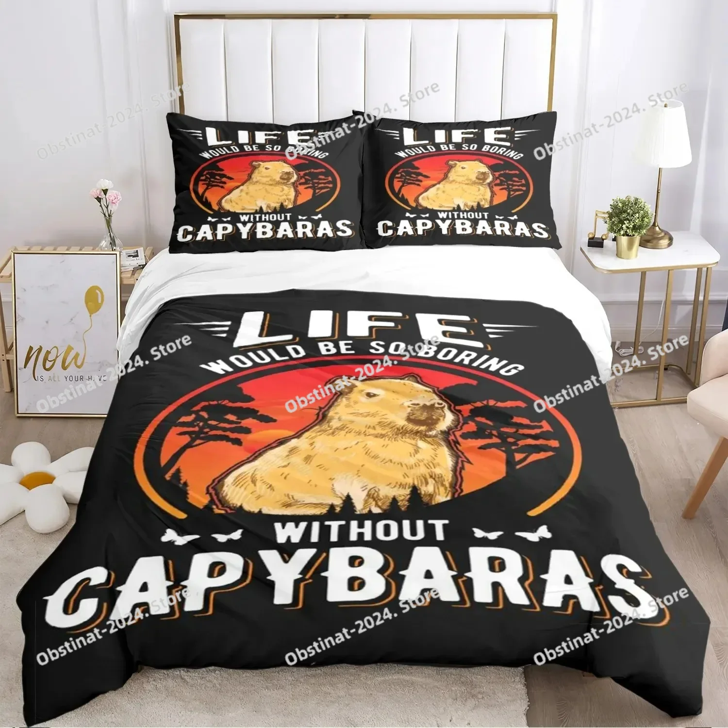 Funny Capybara Anime Duvet Cover Kawaii Animals Bedding Set Soft Quilt Cover Full Size for Children Kid Teens Bedroom Decoration
Funny Capybara Anime Duvet Cover Kawaii Animals Bedding Set Soft Quilt Cover Full Size for Children Kid Teens Bedroom Decoration
