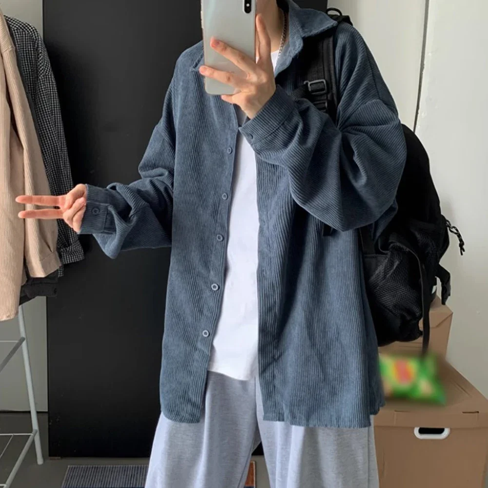 Korean Streetwear Corduroy Shirt Autumn Style Vintage Look Casual Style Long Sleeve Regular Length Slight Stretch Solid Pattern
Korean Streetwear Corduroy Shirt Autumn Style Vintage Look Casual Style Long Sleeve Regular Length Slight Stretch Solid Pattern