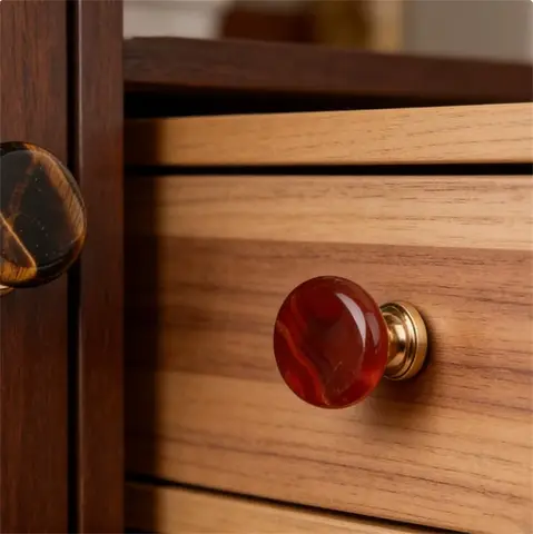 Natural Jadeite Cabinet Door Pull Handles Drawer Knobs Small Round Brass Furniture Handle For Kitchen Cupboard Wardrobe Pulls