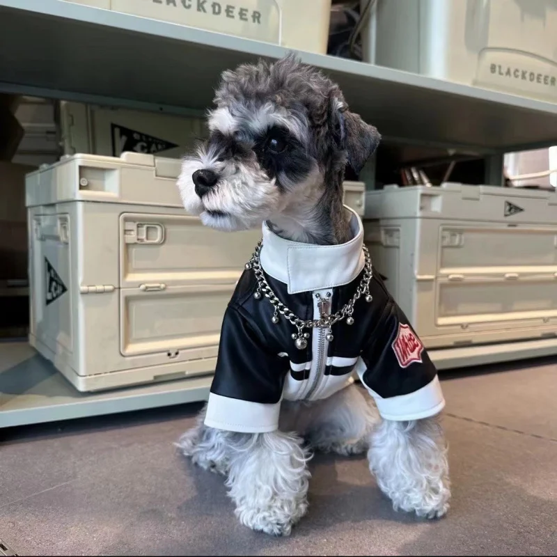 Fashion Leather Coat Spring and Autumn Two Feet Cool Schnauzer Bichon Teddy Small Dog Pet Motorcycle
Fashion Leather Coat Spring and Autumn Two Feet Cool Schnauzer Bichon Teddy Small Dog Pet Motorcycle