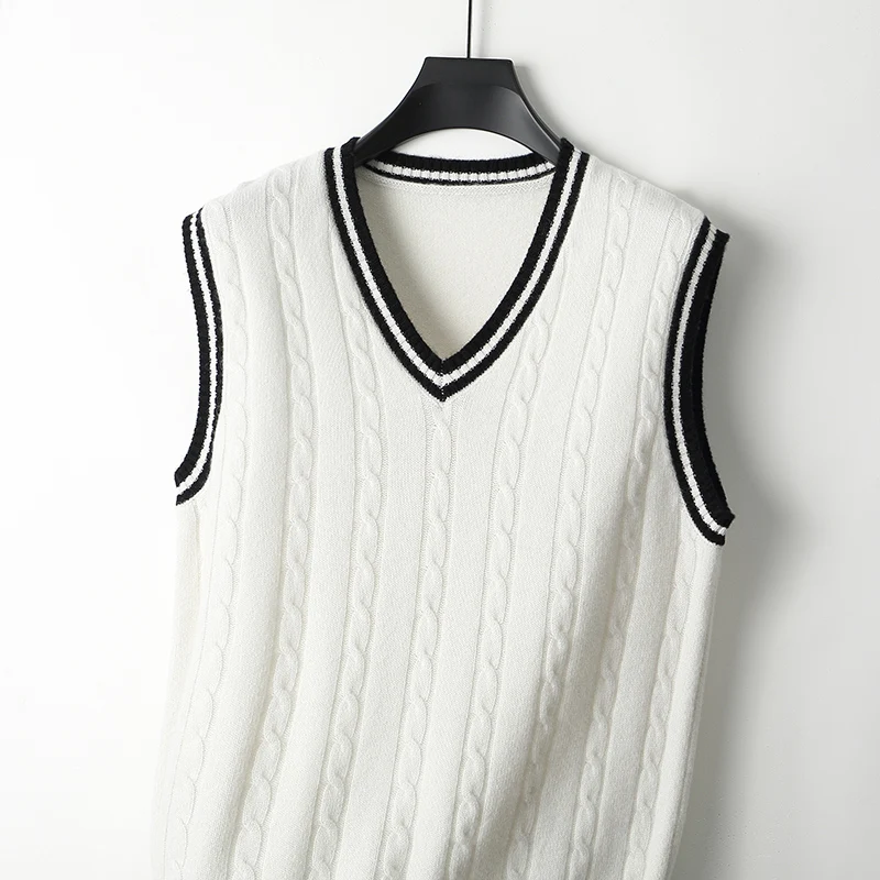 Autumn And Winter New 100% Pure Wool Vest Men's V-neck Thick Warm Knit Sweater Solid Color Twisted Vest
Autumn And Winter New 100% Pure Wool Vest Men's V-neck Thick Warm Knit Sweater Solid Color Twisted Vest