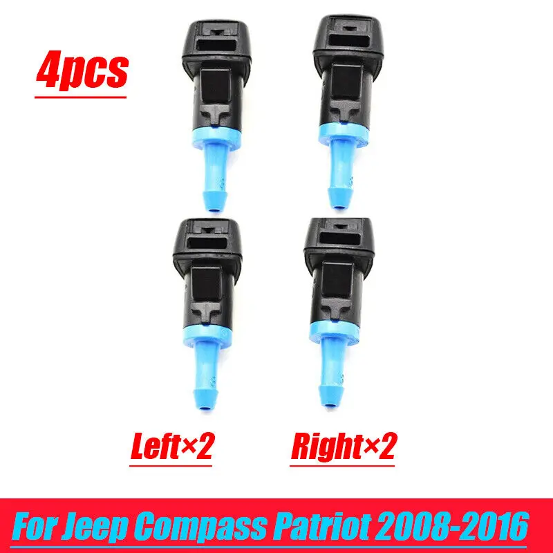4Pcs Front Windshield Wiper Washer Jet Nozzle For Jeep Compass Patriot 2008-2016
4Pcs Front Windshield Wiper Washer Jet Nozzle For Jeep Compass Patriot 2008-2016
