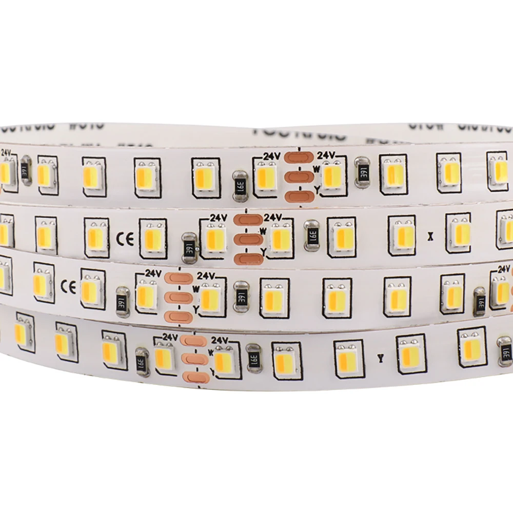 2835 SMD CCT LED Strip Light 24V 8mm 2700K+6500K LED Tape Lights Ribbon 120LEDs/m Warm White Dimmable PI-PCB
2835 SMD CCT LED Strip Light 24V 8mm 2700K+6500K LED Tape Lights Ribbon 120LEDs/m Warm White Dimmable PI-PCB