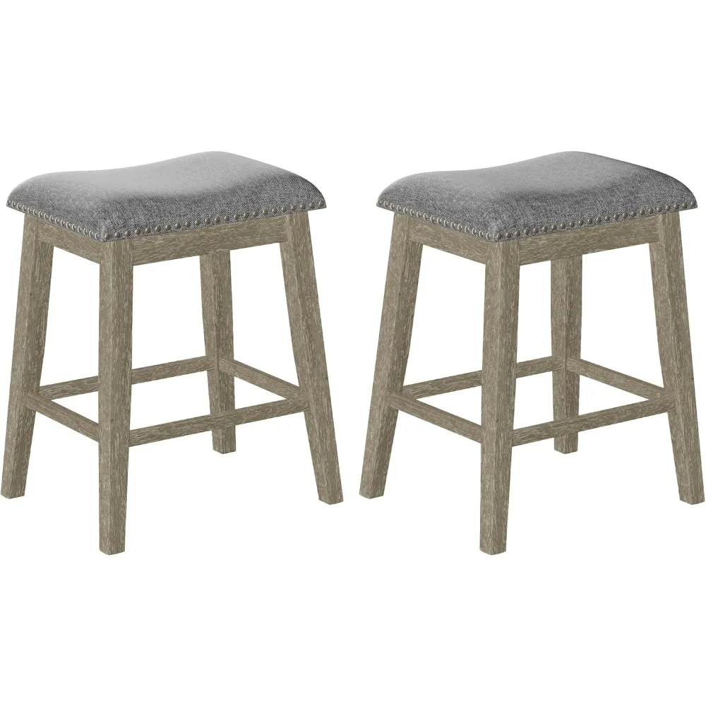 Bar Stools Set of 2, 29 inch Counter Height Bar Stools, Upholstered Backless Saddle Barstools with Cushion Seat for Kitchen Isla 
Bar Stools Set of 2, 29 inch Counter Height Bar Stools, Upholstered Backless Saddle Barstools with Cushion Seat for Kitchen Isla