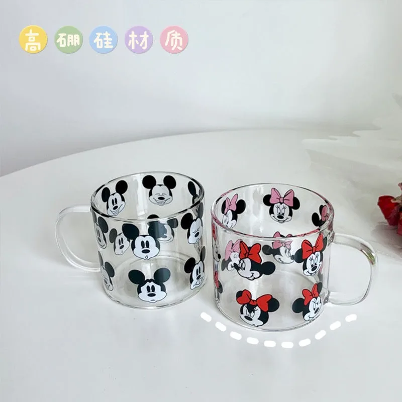 Disney cartoon Mickey and Minnie printed glass water cup Kawaii high-looking high-temperature resistant breakfast milk cup
Disney cartoon Mickey and Minnie printed glass water cup Kawaii high-looking high-temperature resistant breakfast milk cup