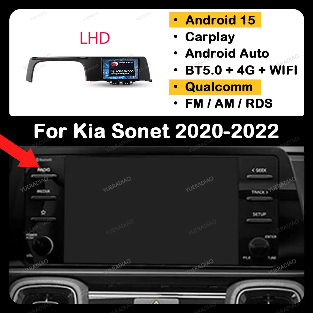 Автомобильный радиоприемник Android 15 для Kia Sonet LHD RHD 2020-2022 Мультимедийный видеоплеер 2DIN 4G WIFI BT QLED GPS NAVI Qualcomm Головное устройство
Автомобильный радиоприемник Android 15 для Kia Sonet LHD RHD 2020-2022 Мультимедийный видеоплеер 2DIN 4G WIFI BT QLED GPS NAVI Qualcomm Головное устройство