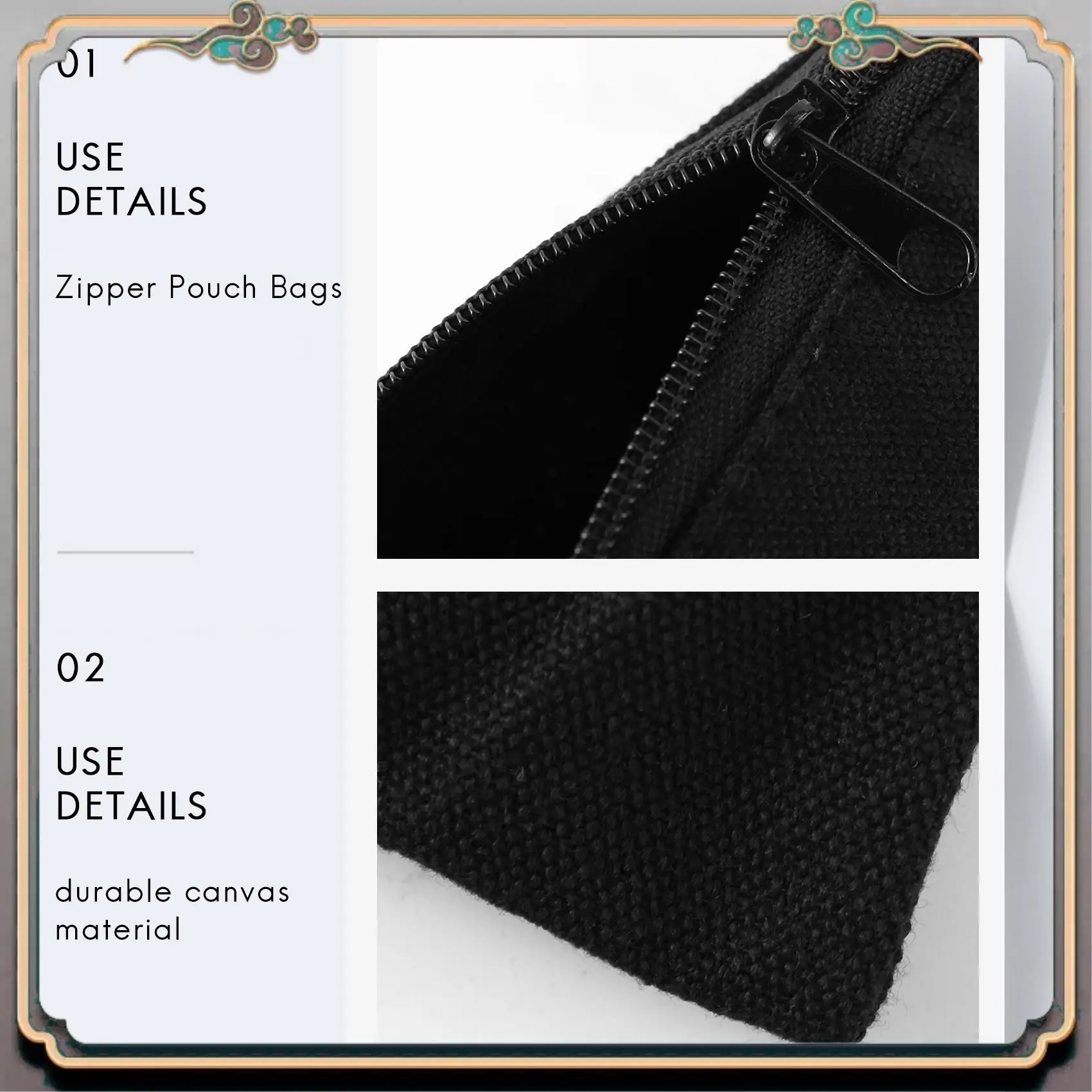 Durable 10Pcs Canvas Zipper Pouch Bags Canvas Makeup Bags Pencil Case Blank DIY Craft Bags For Travel DIY Craft School, Black
Durable 10Pcs Canvas Zipper Pouch Bags Canvas Makeup Bags Pencil Case Blank DIY Craft Bags For Travel DIY Craft School, Black