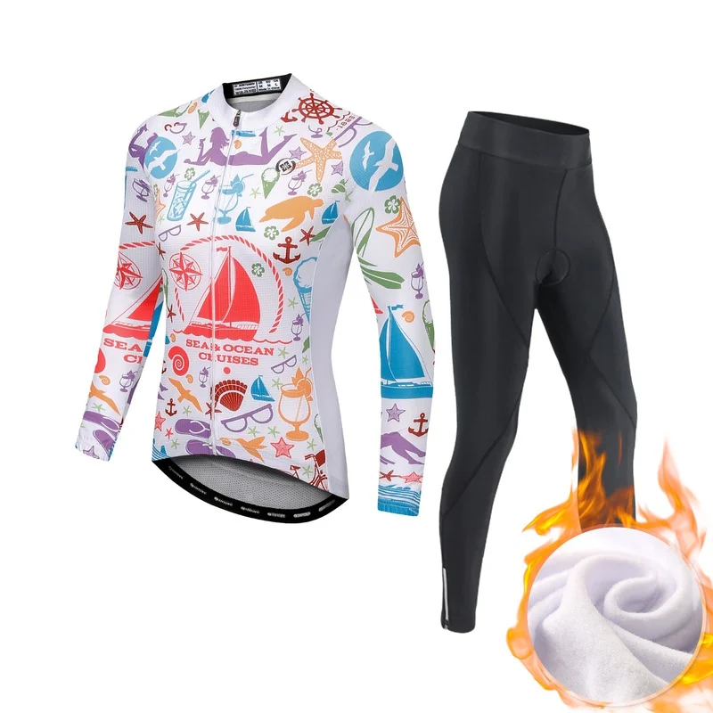 Winter Fleece Riding Bicycle Jerseys Cycling Clothing Set Keep Warm Women Long Sleeve Bicycle Clothes Suit
Winter Fleece Riding Bicycle Jerseys Cycling Clothing Set Keep Warm Women Long Sleeve Bicycle Clothes Suit