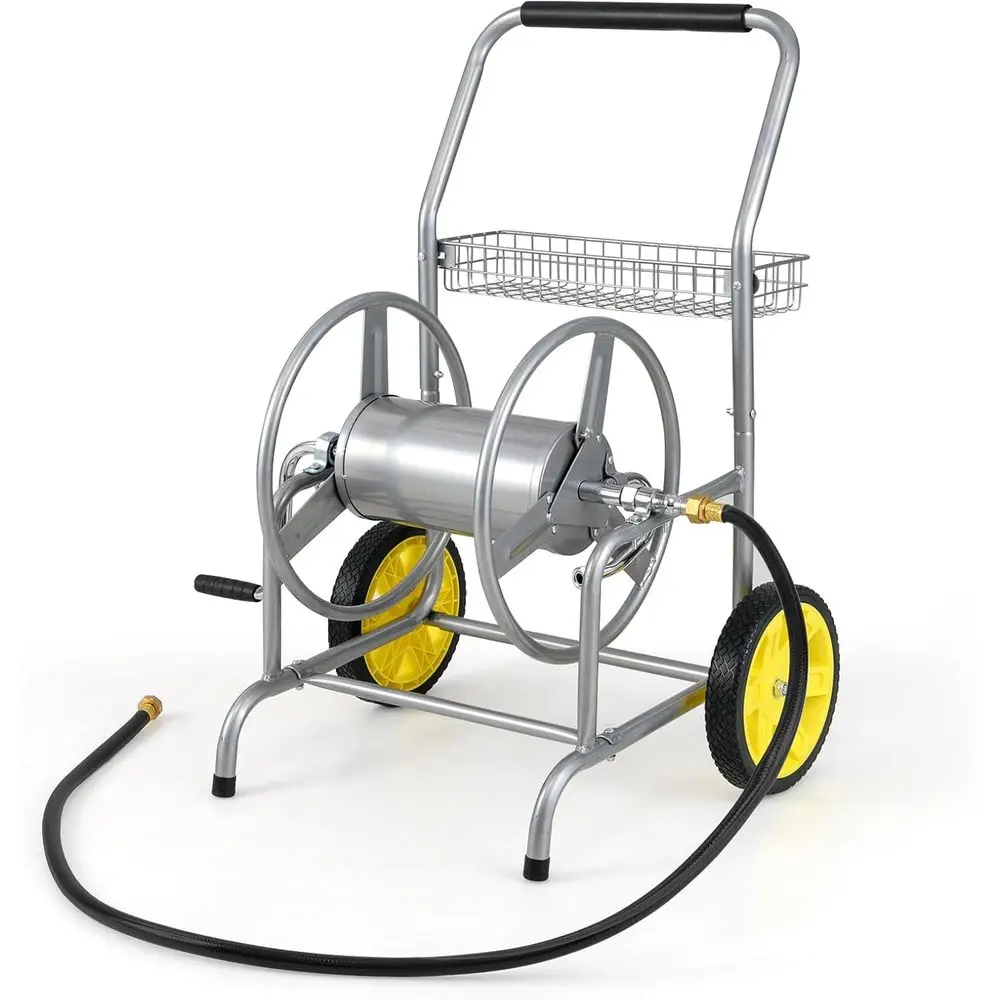 Heavy-Duty Metal Garden Hose Cart with 2 Wheels, Storage Basket, Portable Organizer for Outdoor Yard Planting
Heavy-Duty Metal Garden Hose Cart with 2 Wheels, Storage Basket, Portable Organizer for Outdoor Yard Planting