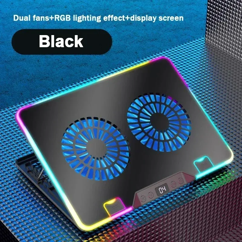 F36 HD Temperature Display RGB Gaming Laptop Air-cooler Cooling Stand Notebook Bracket w/ 2 Fans Suit for 11-17'' Laptop Holder
F36 HD Temperature Display RGB Gaming Laptop Air-cooler Cooling Stand Notebook Bracket w/ 2 Fans Suit for 11-17'' Laptop Holder