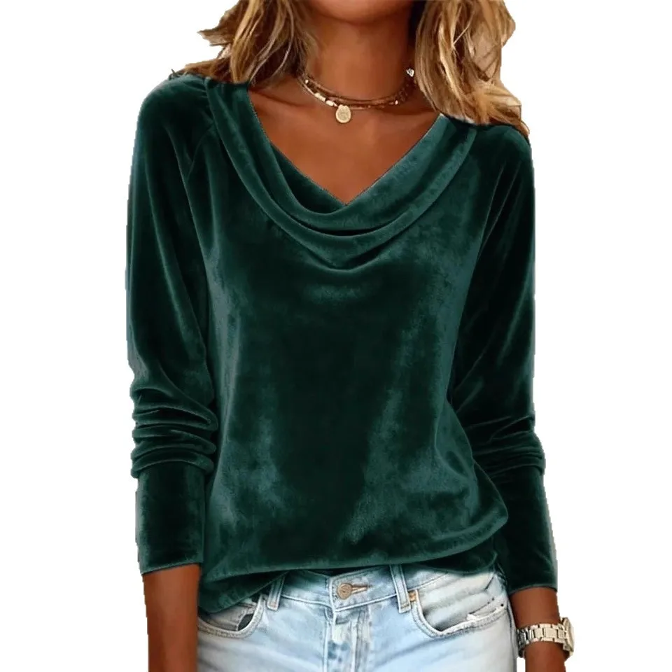 2026 Spring Autumn Women Blouse Classy Commuting Top Elegant V Neck Long Sleeve Pullover Tops Fashion Soft Velvet Shirt
2026 Spring Autumn Women Blouse Classy Commuting Top Elegant V Neck Long Sleeve Pullover Tops Fashion Soft Velvet Shirt