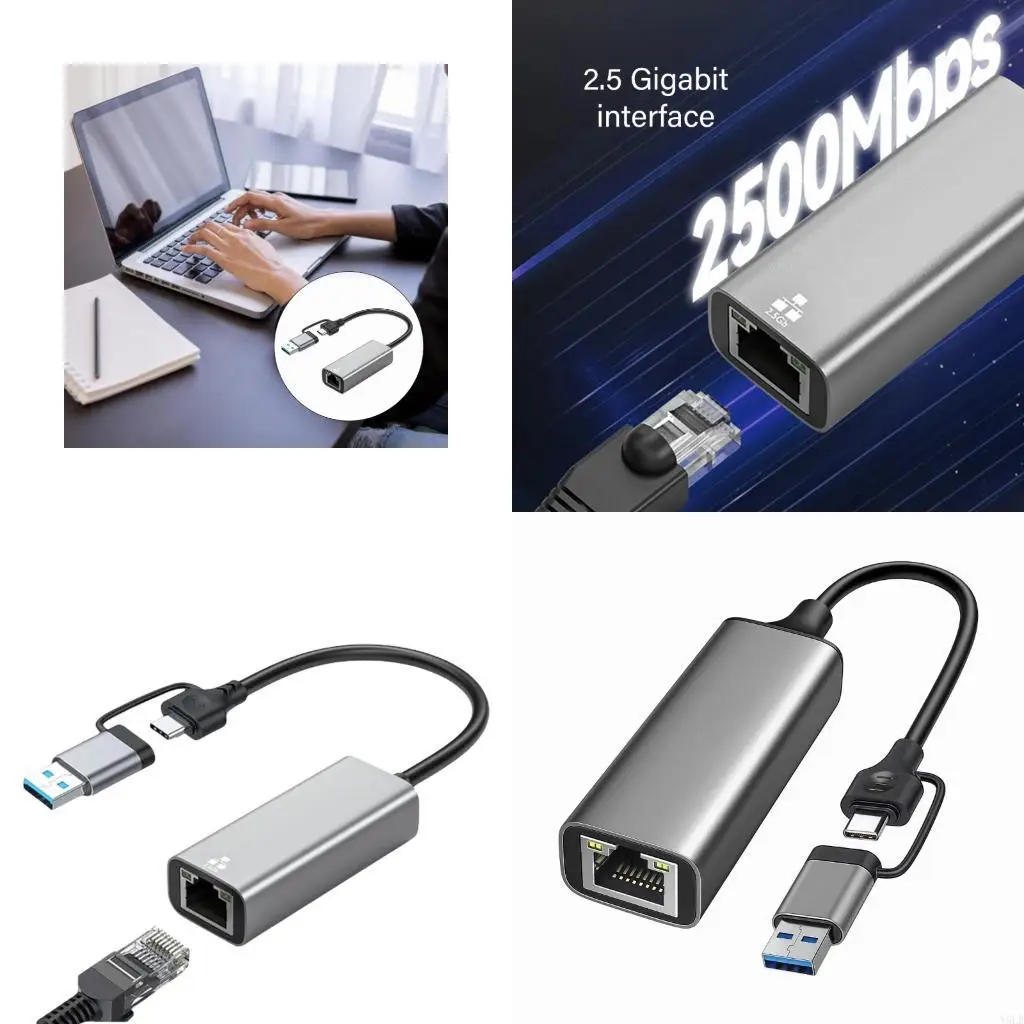 Y5LB Plugs And Play USB C A To RJ45 Gigabit Ethernet Adapter With Aluminum Alloy Case
Y5LB Plugs And Play USB C A To RJ45 Gigabit Ethernet Adapter With Aluminum Alloy Case