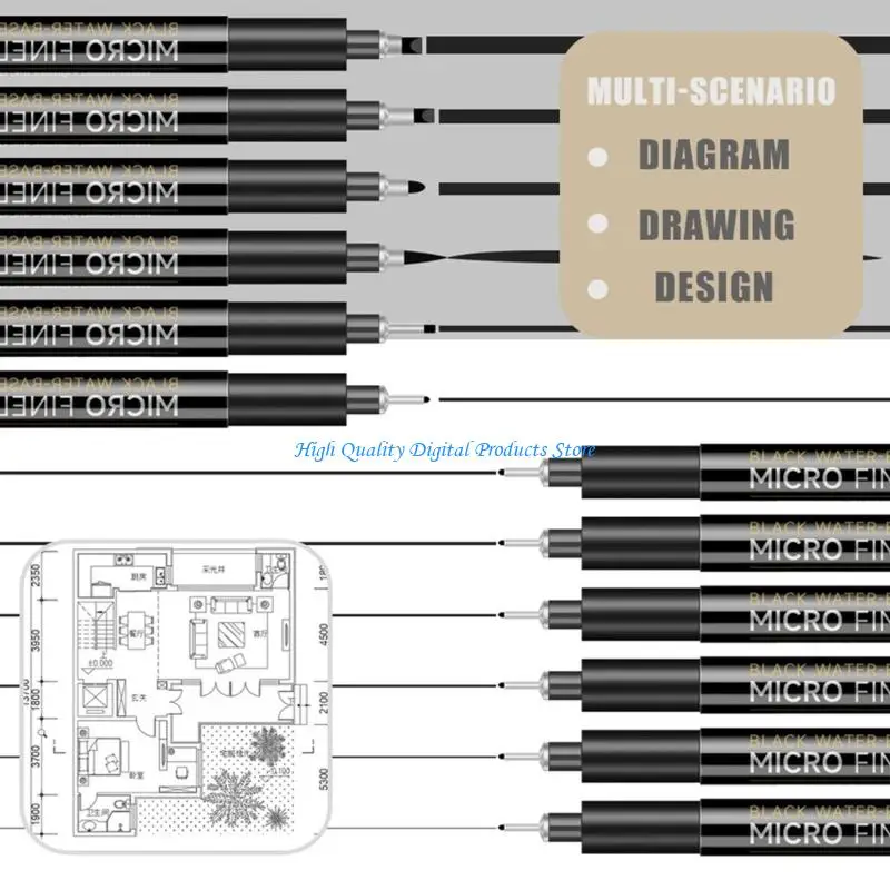 U2JE 12Pcs Professional Art Marker Waterproof Fine Liner Pen For Artists Sketching
U2JE 12Pcs Professional Art Marker Waterproof Fine Liner Pen For Artists Sketching