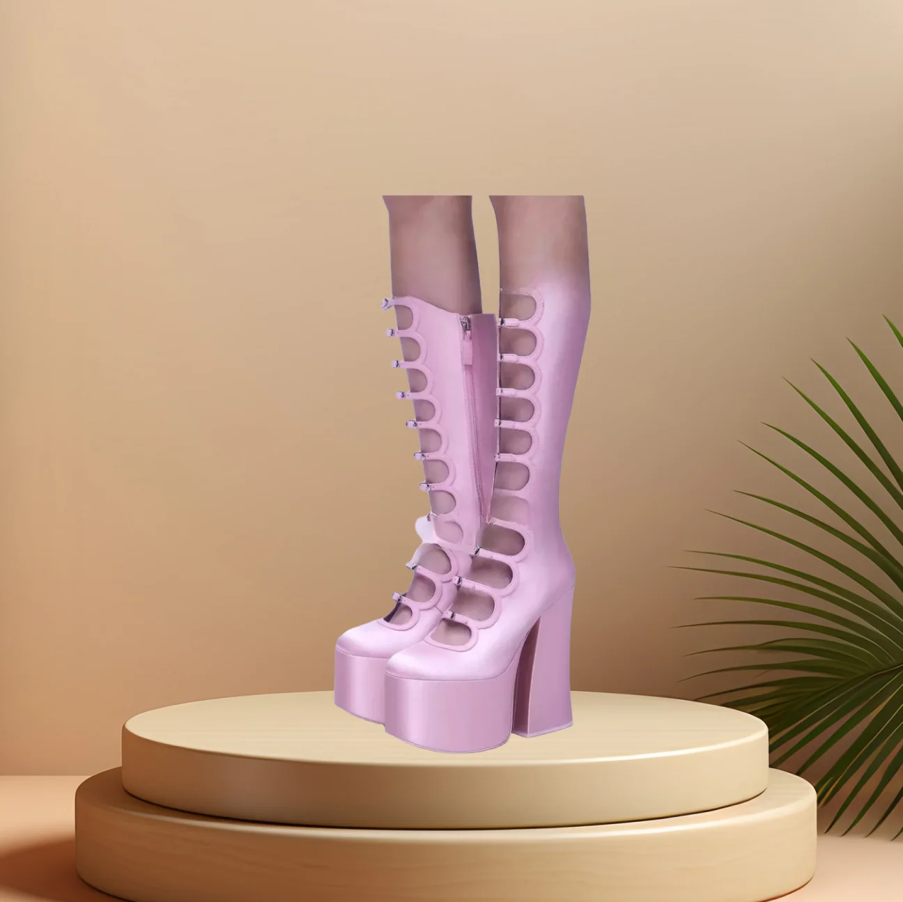 Pink Buckle Decor Hollow Boots Knee High Chunky Heel Shoes for Women Pu Leather High Heels 2023 New Zapatos Para Mujere
Pink Buckle Decor Hollow Boots Knee High Chunky Heel Shoes for Women Pu Leather High Heels 2023 New Zapatos Para Mujere