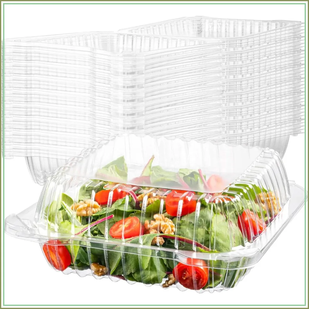 50 Clear Plastic Clamshell Containers 8x8x3 inch Hinged Lid for Bakery, Cake, Cookie, Dessert, Salad, Treat Boxes
50 Clear Plastic Clamshell Containers 8x8x3 inch Hinged Lid for Bakery, Cake, Cookie, Dessert, Salad, Treat Boxes