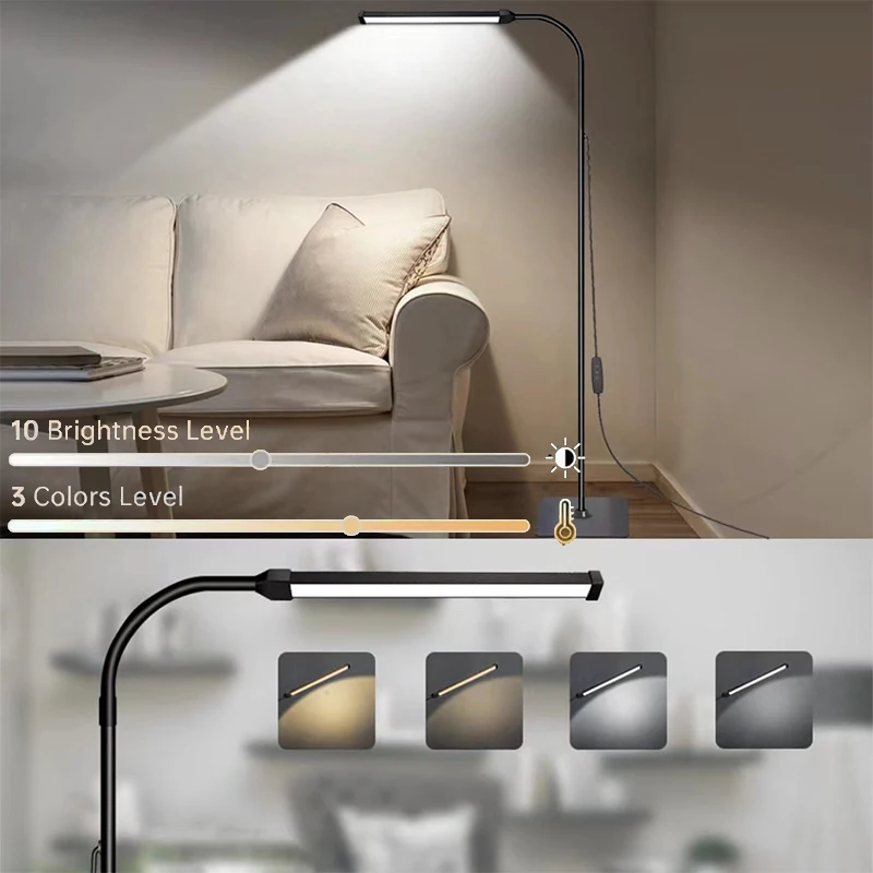 LED Floor Lamp Multi Brightness Dimmable, Gooseneck USB Standing Light Aesthetic Lights Bedside Lamps
LED Floor Lamp Multi Brightness Dimmable, Gooseneck USB Standing Light Aesthetic Lights Bedside Lamps