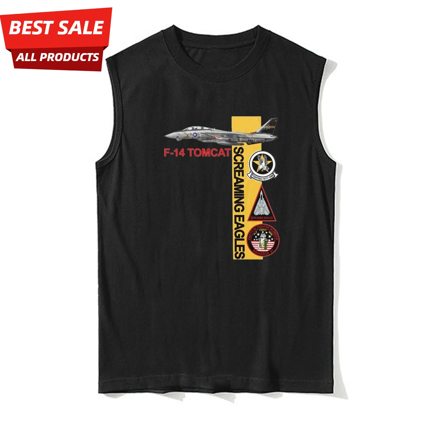 Темно-синий VF-51 Screaming Eagles Squadron F-14 Tomcat Fighter Tank, 100% хлопок, с круглым вырезом, летние повседневные мужские жилеты, футболка без рукавов
Темно-синий VF-51 Screaming Eagles Squadron F-14 Tomcat Fighter Tank, 100% хлопок, с круглым вырезом, летние повседневные мужские жилеты, футболка без рукавов