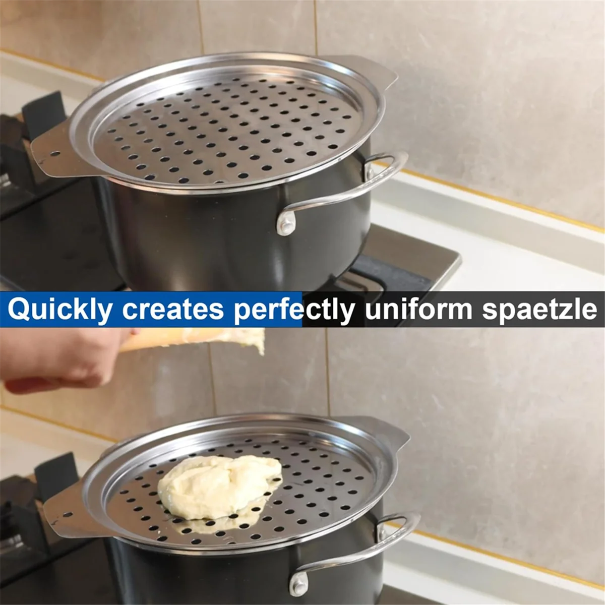 Крышка Spaetzle Maker из нержавеющей стали со скребком Традиционная немецкая машина для приготовления яичной лапши Кастрюля Ситечко для спагетти
Крышка Spaetzle Maker из нержавеющей стали со скребком Традиционная немецкая машина для приготовления яичной лапши Кастрюля Ситечко для спагетти