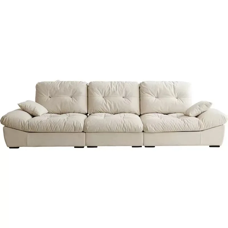 Cloud sofa adjustable backrest modern simple French cream wind small apartment straight row fabric removable and washable
Cloud sofa adjustable backrest modern simple French cream wind small apartment straight row fabric removable and washable