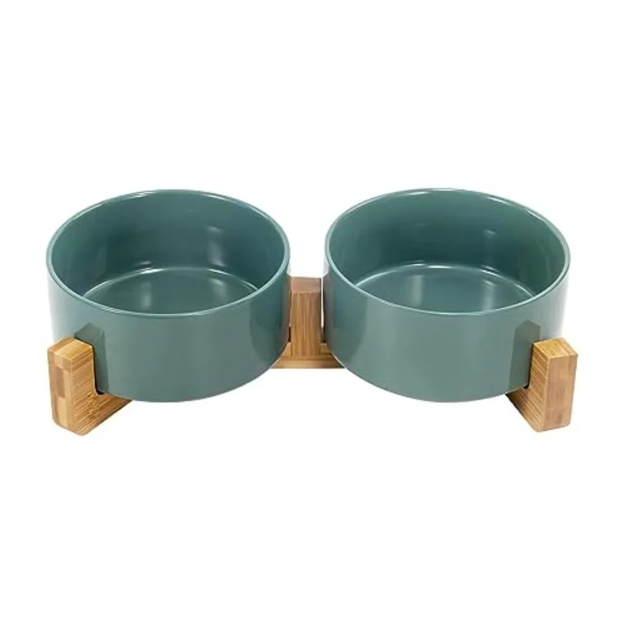 Ceramic Dog and Cat Bowl Set with Wooden Stand, Modern Cute Weighted Food Water Set for Small Size Dogs 13.OZ and Medium Sized
Ceramic Dog and Cat Bowl Set with Wooden Stand, Modern Cute Weighted Food Water Set for Small Size Dogs 13.OZ and Medium Sized