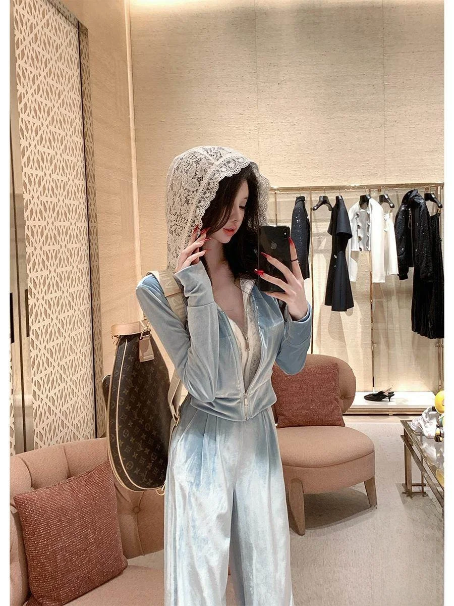 Ele Par 2023, новая зимняя кружевная бархатная толстовка, широкие брюки, комплект спортивной одежды, женский длинный свеч на молнии с капюшоном из полиэстера
Ele Par 2023, новая зимняя кружевная бархатная толстовка, широкие брюки, комплект спортивной одежды, женский длинный свеч на молнии с капюшоном из полиэстера