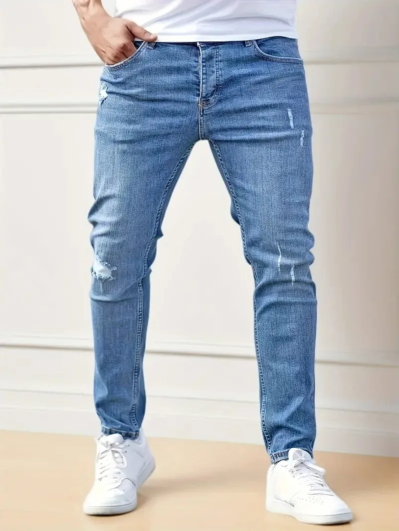 New Men's Elastic Slim Fit Pants Street Wear Classic Ripped Cat Whiskers Casual Jeans Black Jeans Tight Zipper Denim Clothing
New Men's Elastic Slim Fit Pants Street Wear Classic Ripped Cat Whiskers Casual Jeans Black Jeans Tight Zipper Denim Clothing