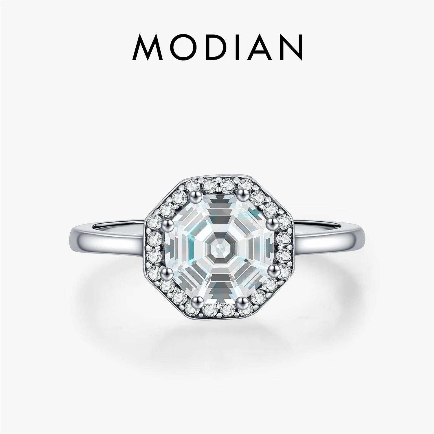 MODIAN 925 Sterling Silver Sparkling Halo Rings Retro Niche Design Octagon Finger Rings For Women Fine Jewelry
MODIAN 925 Sterling Silver Sparkling Halo Rings Retro Niche Design Octagon Finger Rings For Women Fine Jewelry