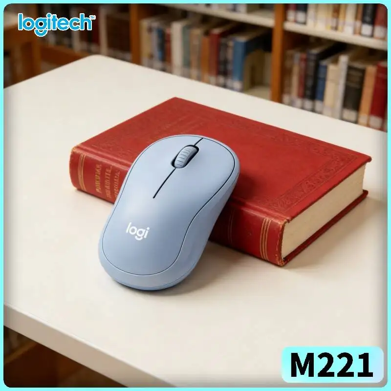 Logitech M221 Silent Optical Mouse - 1000 DPI Sharp Tracking, Plug-and-Go, Quiet Mode, Travel Office Home Days