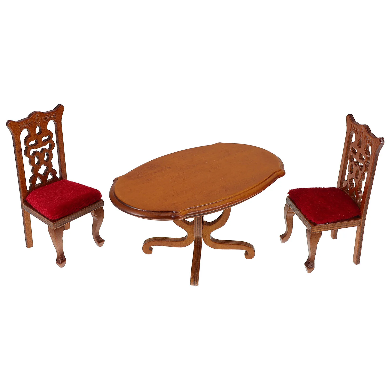 1Set Mini Furniture Miniature Oval Wood Dining Table High Back Chairs Dollhouse Kitchen Accessories 1:12 Scale
1Set Mini Furniture Miniature Oval Wood Dining Table High Back Chairs Dollhouse Kitchen Accessories 1:12 Scale