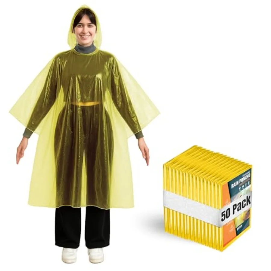 Better Office Products Disposable Yellow Rain Ponchos with Hood for Adults Thicker Gauge,Emergency Ponchos, Lightweight
Better Office Products Disposable Yellow Rain Ponchos with Hood for Adults Thicker Gauge,Emergency Ponchos, Lightweight